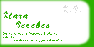 klara verebes business card